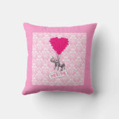 ピンクの象を持つ母 クッション (裏面)