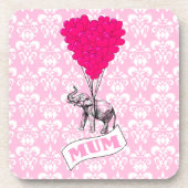 ピンクの象を持つ母 コースター (正面)