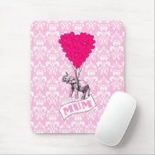 ピンクの象を持つ母 マウスパッド (マウス)