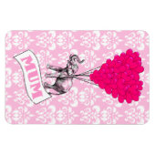 ピンクの象を持つ母 マグネット (横)