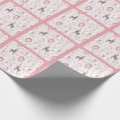 ピンクの象ゼブラ動物ベビーシャワー ラッピングペーパー (角)