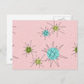 ピンクの象徴的な原子スターバストはがき ポストカード (正面/裏面)