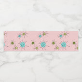 ピンクの象徴的な原子スターバストウォーターボトルラベル ペットボトルラベル (シングルラベル)