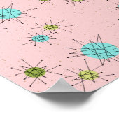 ピンクの象徴的な原子スターバストポスター ポスター (角)