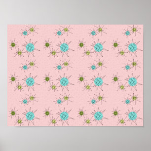 ピンクの象徴的な原子スターバストポスター ポスター