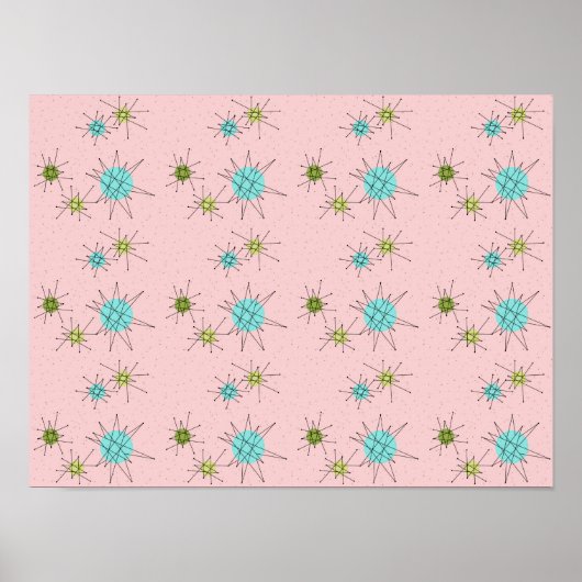 ピンクの象徴的な原子スターバストポスター ポスター (正面)