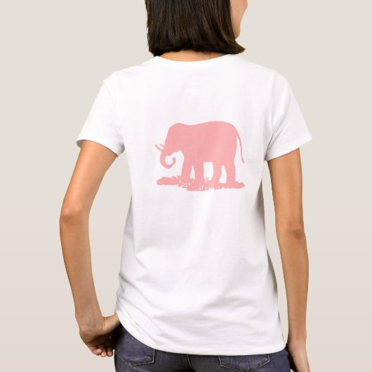 ピンクの象 Tシャツ (裏面)