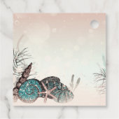 ピンクの貝殻と海の美しい十六歳の誕生日パーティー フェイバータグ (裏面)