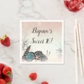 ピンクの貝殻ビーチ スイート16パーティー スタンダードカクテルナプキン (インサイチュ)