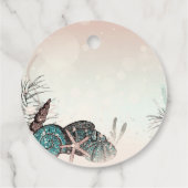 ピンクの貝殻ビーチ スイート16パーティー フェイバータグ (裏面)