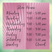 ピンクの貝殻店舗時間 オーダーメイド ウィンドウサイン (シート3)