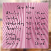 ピンクの貝殻店舗時間 オーダーメイド ウィンドウサイン (シート2)