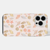 ピンクの貝殻模様 iPhoneケース (裏面横)