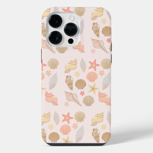 ピンクの貝殻模様 iPhoneケース (裏面)