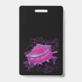 ピンクの貝殻 バッジ (裏面)