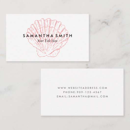 ピンクの貝殻 名刺 (正面/裏面)