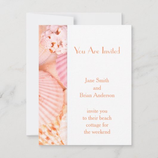 ピンクの貝 招待状 (正面)