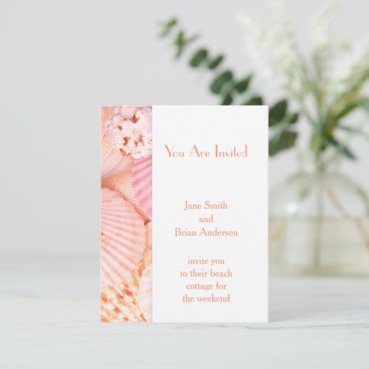 ピンクの貝 招待状 (スタンド正面)