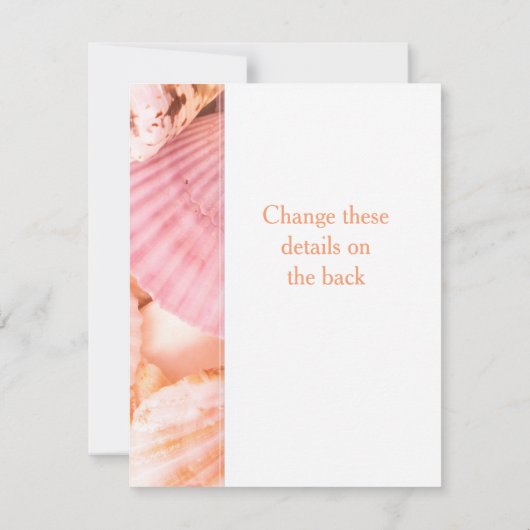 ピンクの貝 招待状 (裏面)