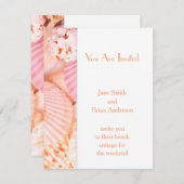 ピンクの貝 招待状 (正面/裏面)