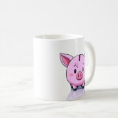 ピンクの貯金箱 コーヒーマグカップ (正面右)