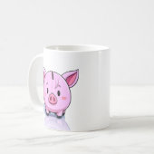 ピンクの貯金箱 コーヒーマグカップ (正面左)