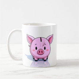 ピンクの貯金箱 コーヒーマグカップ