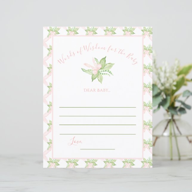 ピンクの賢い言葉 スイートピー ベイビーシャワー ゲーム (スタンド正面)