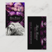 ピンクの贅沢な写真撮影の名刺 名刺 (正面/裏面)