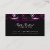 ピンクの贅沢な写真撮影の名刺 名刺 (裏面)