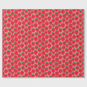 ピンクの赤いいちご ラッピングペーパー (フラット)