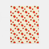 ピンクの赤いちご淡い色のの模様 フリースブランケット (正面)