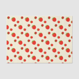 ピンクの赤いちご淡い色のの模様 薄葉紙