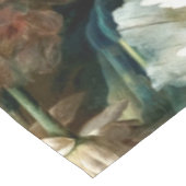 ピンクの赤いアネモネの白い花、黒の蝶 テーブルクロス (アングル)