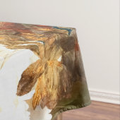 ピンクの赤いアネモネの白い花、黒の蝶 テーブルクロス (インサイチュ)