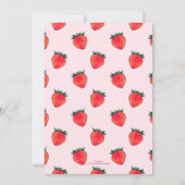 ピンクの赤いイチゴのベリー スウィート 招待状 (裏面)