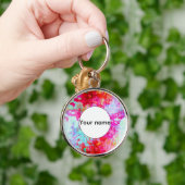 ピンクの赤いテクスチャ キーホルダー (手)