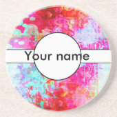 ピンクの赤いテクスチャ コースター (正面)