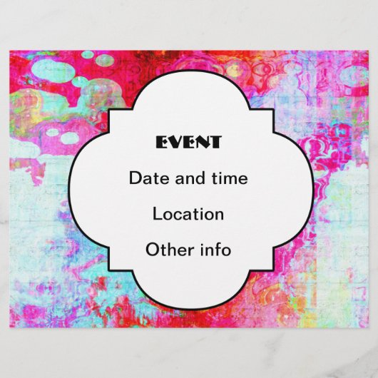 ピンクの赤いテクスチャ チラシ (正面)