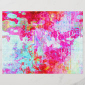 ピンクの赤いテクスチャ チラシ (裏面)