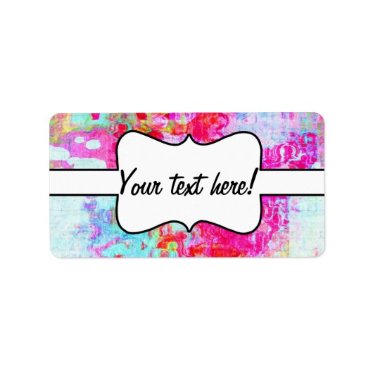 ピンクの赤いテクスチャ ラベル (正面)