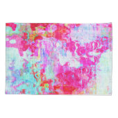 ピンクの赤いテクスチャ 枕カバー (裏面)