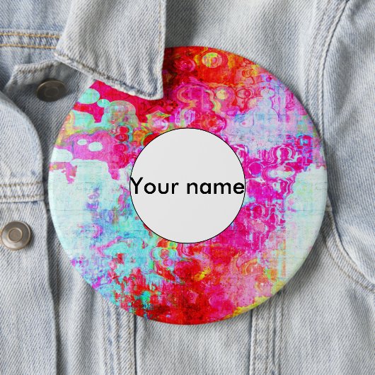 ピンクの赤いテクスチャ 缶バッジ (インサイチュ)