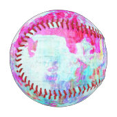 ピンクの赤いテクスチャ 野球ボール (正面左)