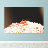 ピンクの赤いトンボ キャンバスプリント (インサイチュ (ウッドフロア))