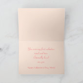 ピンクの赤いハートの反射の母バレンタインデー シーズンカード (内部)