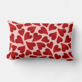 ピンクの赤いハートの日の甘いかわいらし ランバークッション