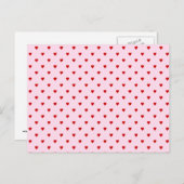 ピンクの赤いハートの甘いパターン。 ポストカード (正面/裏面)