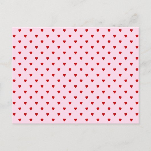 ピンクの赤いハートの甘いパターン。 ポストカード (正面)
