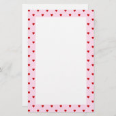 ピンクの赤いハートの甘いパターン 便箋 (正面/裏面)